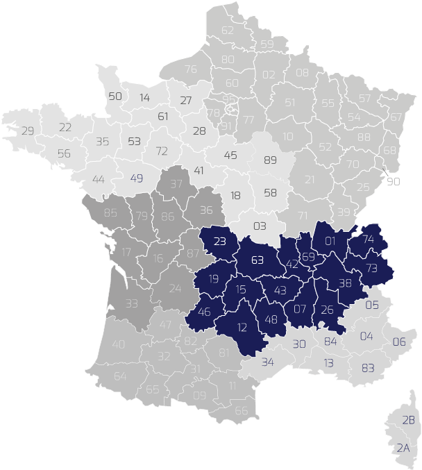 Carte France ACWA - Secteur est